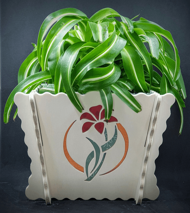 Cache-pot d'intérieur motif fleur