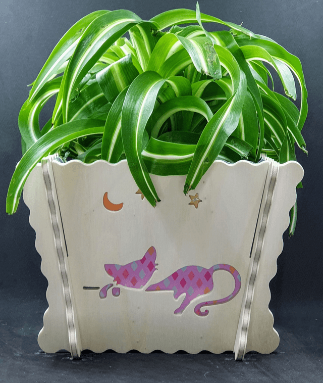 Cache-pot d'intérieur motif chat couché