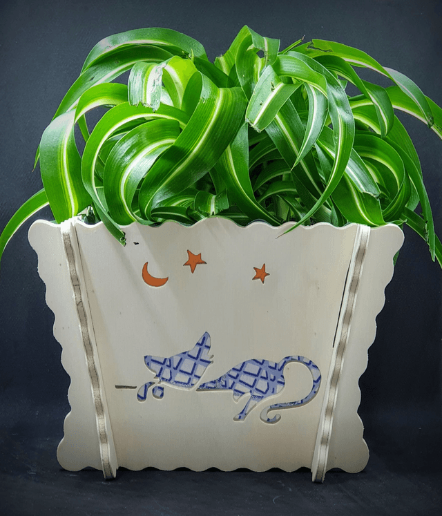 Cache-pot d&#039;intérieur motif chat couché